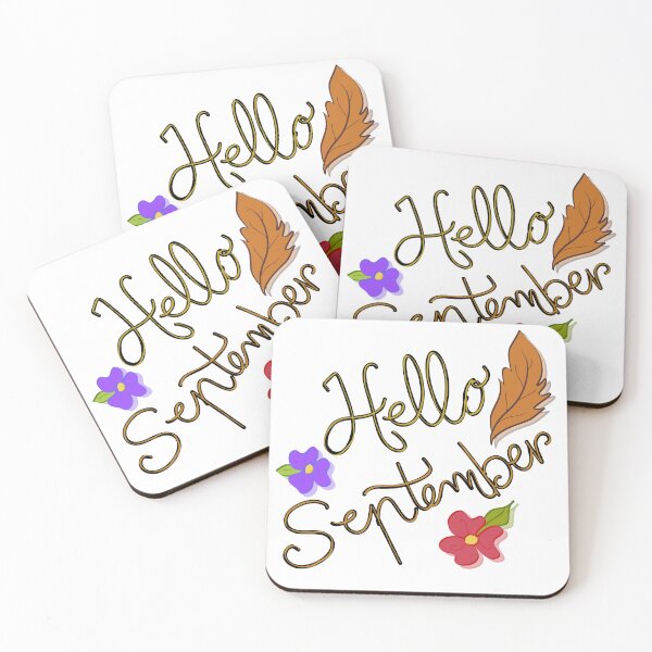 Item preview, Hello September Floral Autumn Lettering designed and sold by hopenoli_art.