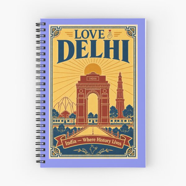 Item preview, Póster de viaje vintage "Love Delhi" - Arte retro de la Puerta de la India designed and sold by stg-reigns.