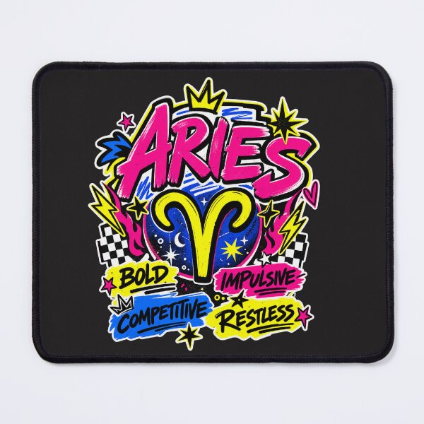 Item preview, Aries Zodiac Sign – Bold Impulsive Restless Graffiti Art designed and sold by MetaModel Editions.