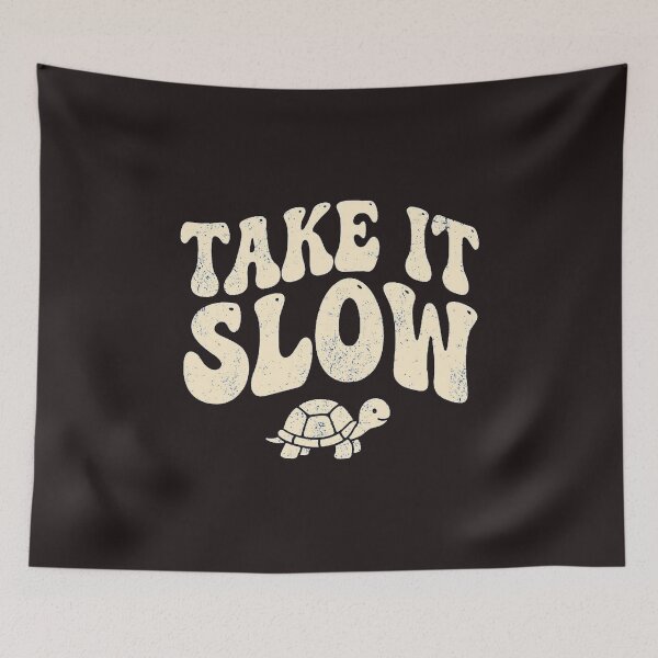Item preview, Take It Slow Turtle - Retro Groovy Slow Living Aesthetic designed and sold by DesignbyKarma.