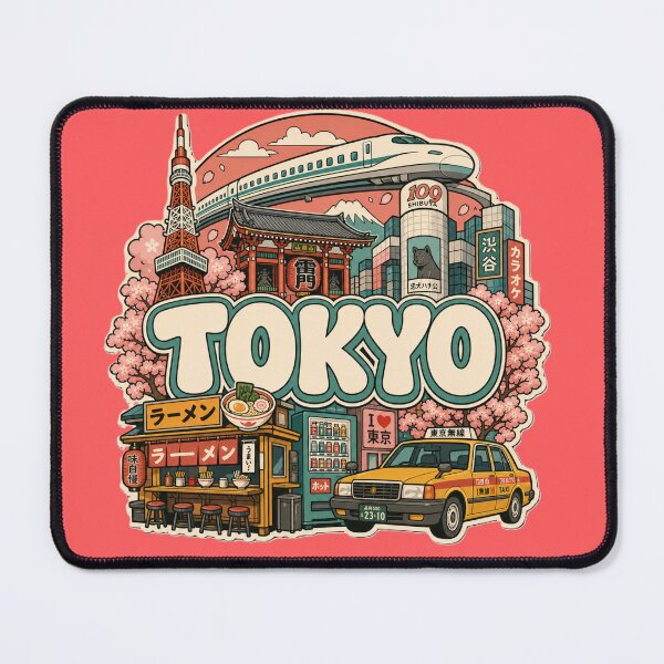 Item preview, Tokyo Sticker Collage - Japan Travel Landmarks Cherry Blossom Art designed and sold by stg-reigns.