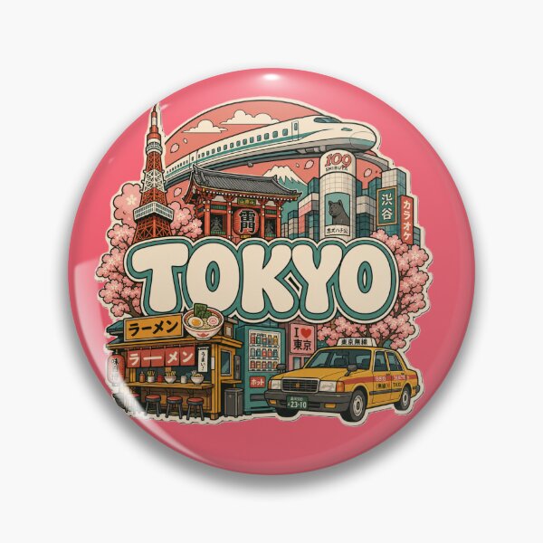 Item preview, Tokyo Sticker Collage - Japan Travel Landmarks Cherry Blossom Art designed and sold by stg-reigns.