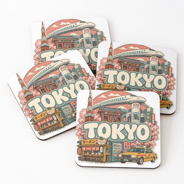 Item preview, Tokyo Sticker Collage - Japan Travel Landmarks Cherry Blossom Art designed and sold by stg-reigns.