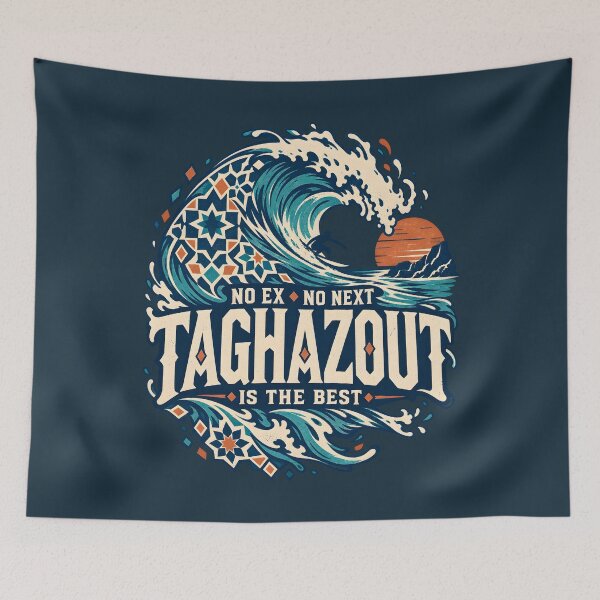 Item preview, Taghazout Morocco Surf Wave – Moroccan Zellige Vintage Surf designed and sold by AmiGraph.