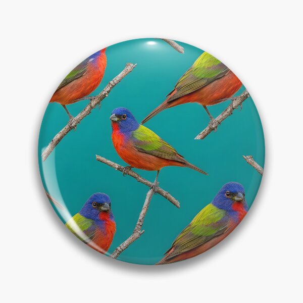 Item preview, Painted Bunting – Bold Rainbow Songbird Pattern designed and sold by Helt-enkelt.