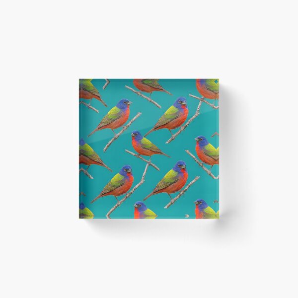 Item preview, Painted Bunting – Bold Rainbow Songbird Pattern designed and sold by Helt-enkelt.