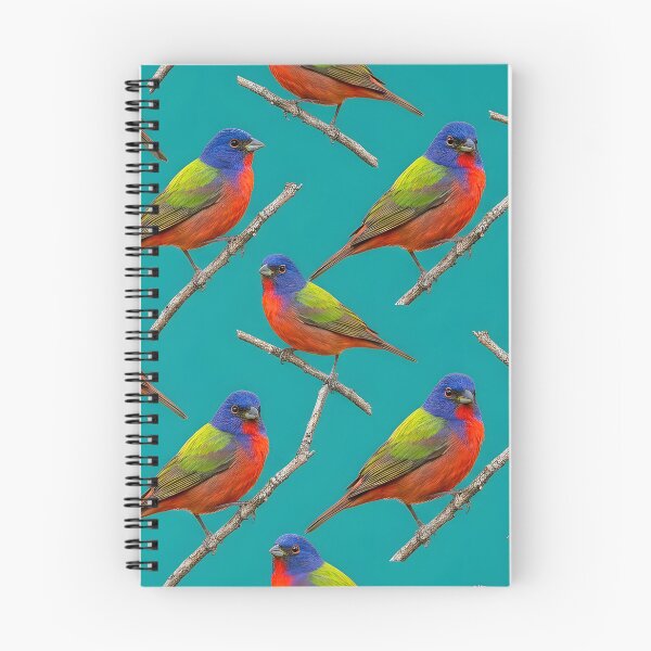 Item preview, Painted Bunting – Bold Rainbow Songbird Pattern designed and sold by Helt-enkelt.