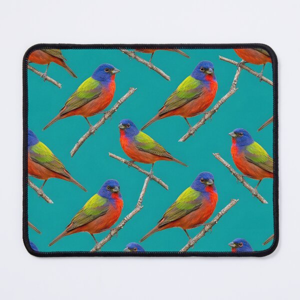 Item preview, Painted Bunting – Bold Rainbow Songbird Pattern designed and sold by Helt-enkelt.