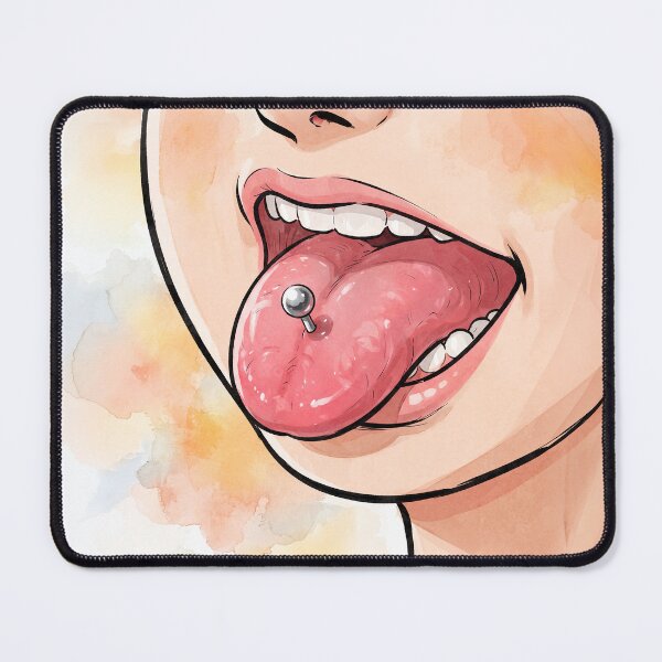 Item preview, Tongue With Piercing Anime Art designed and sold by Home Decor Art.