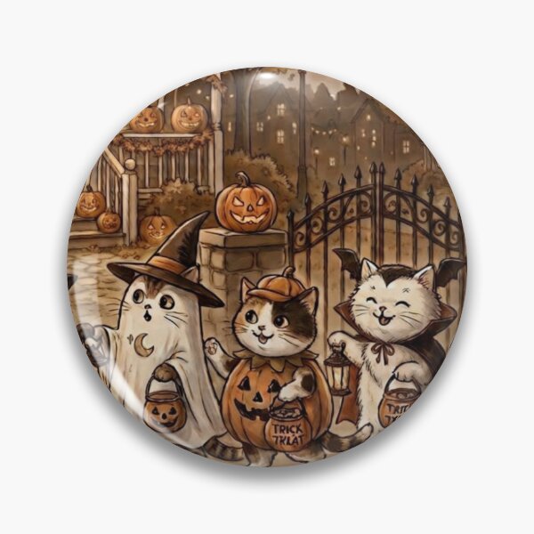 Item preview, Vintage Trick or Treat Cats Halloween Illustration designed and sold by Mindworx21.