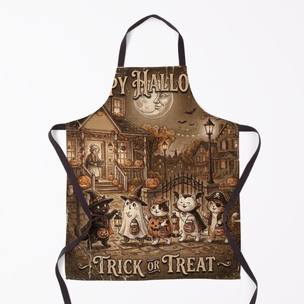 Item preview, Vintage Trick or Treat Cats Halloween Illustration designed and sold by Mindworx21.
