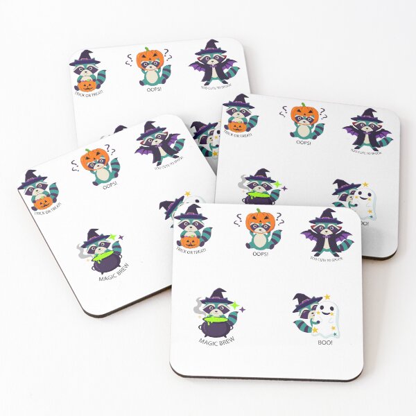 Item preview, Cute Halloween Raccoon Sticker Pack - Spooky Season Funny Animals designed and sold by LytStudio.