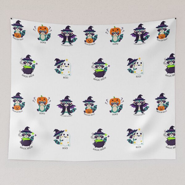 Item preview, Cute Halloween Raccoon Sticker Pack - Spooky Season Funny Animals designed and sold by LytStudio.