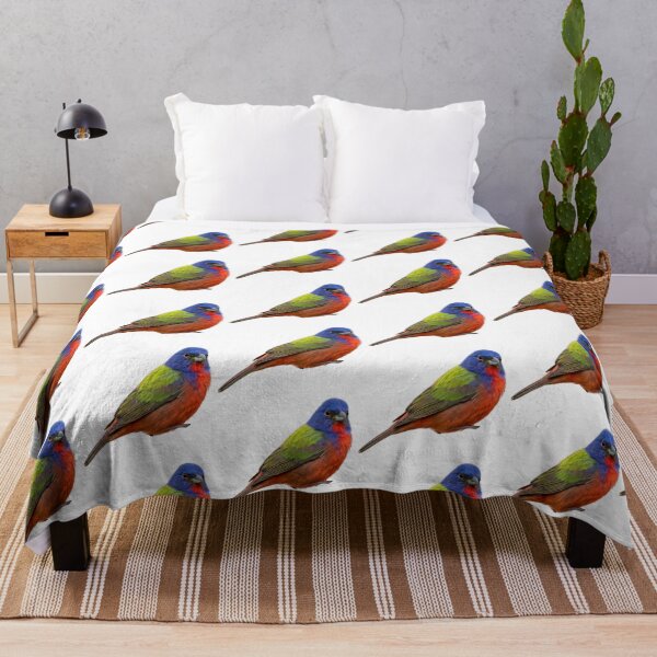 Item preview, Painted Bunting – Vivid Rainbow Songbird Portrait designed and sold by Helt-enkelt.
