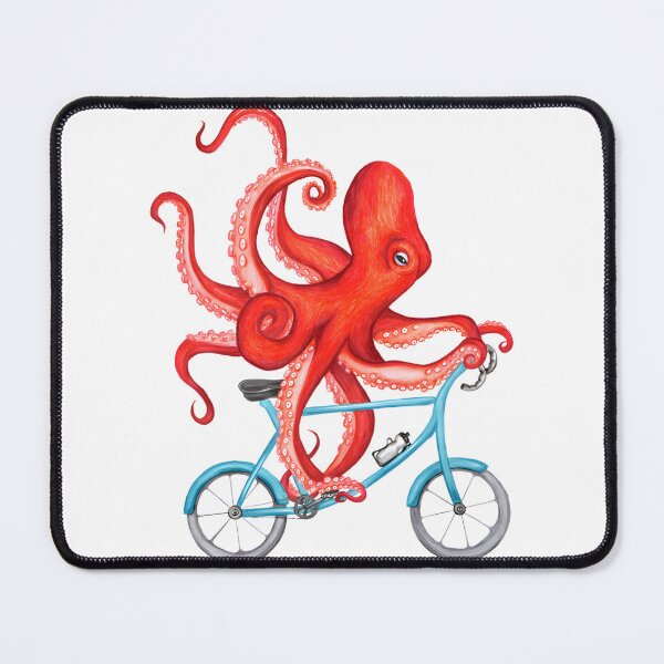 Item preview, Cycling Octopus Illustration - Fun and Unique Sea Creature on Bike Design designed and sold by Mohammad Alsaeed Ibrahim.