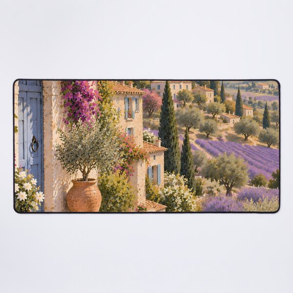 Item preview, Rustic Provence Village Oil Painting Lavender Fields designed and sold by Jozefin's Studio.