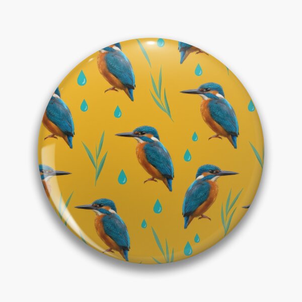 Item preview, Kingfisher Pattern – Bold Marigold Bird Print designed and sold by Helt-enkelt.