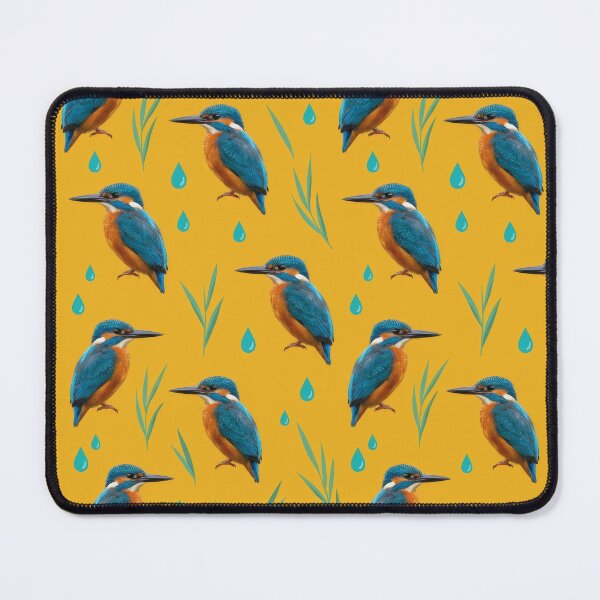 Item preview, Kingfisher Pattern – Bold Marigold Bird Print designed and sold by Helt-enkelt.