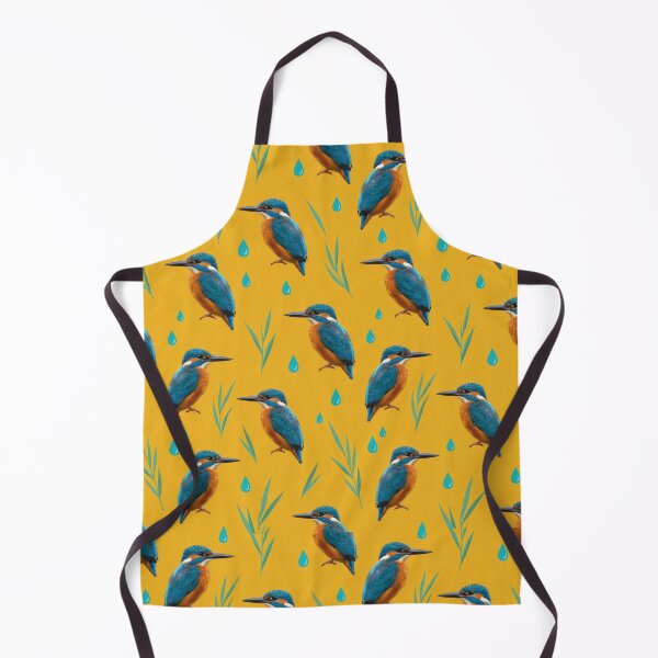 Item preview, Kingfisher Pattern – Bold Marigold Bird Print designed and sold by Helt-enkelt.