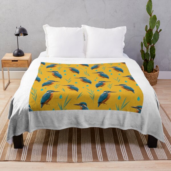 Item preview, Kingfisher Pattern – Bold Marigold Bird Print designed and sold by Helt-enkelt.