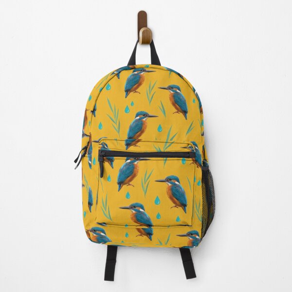 Item preview, Kingfisher Pattern – Bold Marigold Bird Print designed and sold by Helt-enkelt.