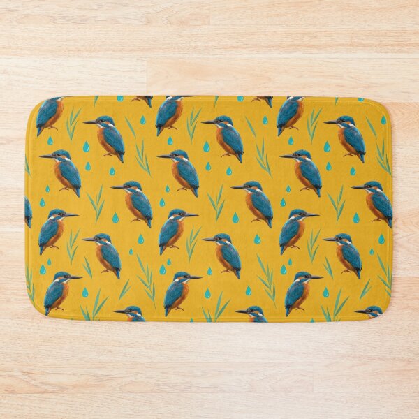 Item preview, Kingfisher Pattern – Bold Marigold Bird Print designed and sold by Helt-enkelt.