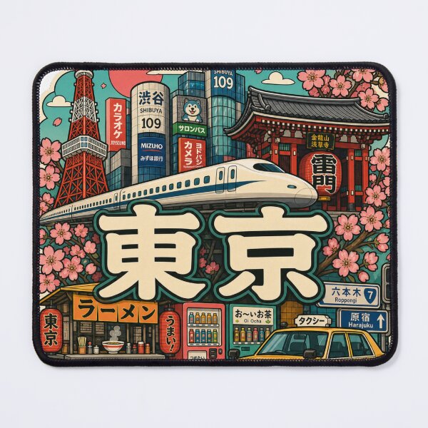 Item preview, Tokyo Kanji Sticker - Japan Cityscape Cherry Blossom Collage Art designed and sold by stg-reigns.
