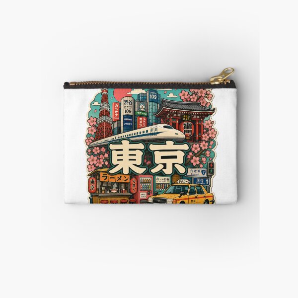 Item preview, Tokyo Kanji Sticker - Japan Cityscape Cherry Blossom Collage Art designed and sold by stg-reigns.