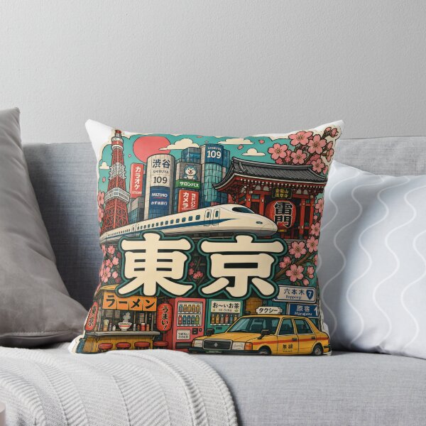 Item preview, Tokyo Kanji Sticker - Japan Cityscape Cherry Blossom Collage Art designed and sold by stg-reigns.