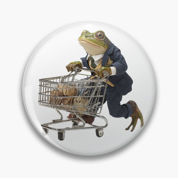 Item preview, Frog Business Tycoon with Shopping Cart – Funny Wealthy Frog Illustration designed and sold by Alphakenon.