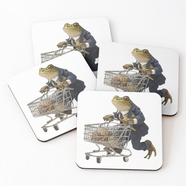 Item preview, Frog Business Tycoon with Shopping Cart – Funny Wealthy Frog Illustration designed and sold by Alphakenon.