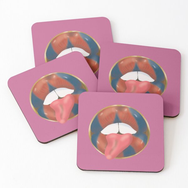 Item preview,  Rebel Lips Pop Art – Duotone redblue Lips on Pink Background designed and sold by GoldenRebels.