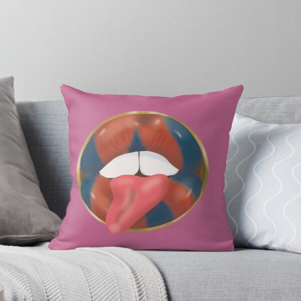 Item preview,  Rebel Lips Pop Art – Duotone redblue Lips on Pink Background designed and sold by GoldenRebels.