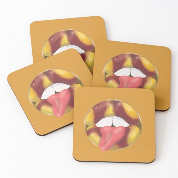Item preview, Rebel Lips Pop Art – Duotone Red Yellow Lips on Oker Yellow Background designed and sold by GoldenRebels.