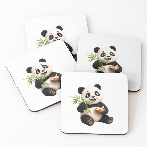 Item preview, Cute Happy Panda Eating Bamboo Sticker designed and sold by EnginerdStudio.