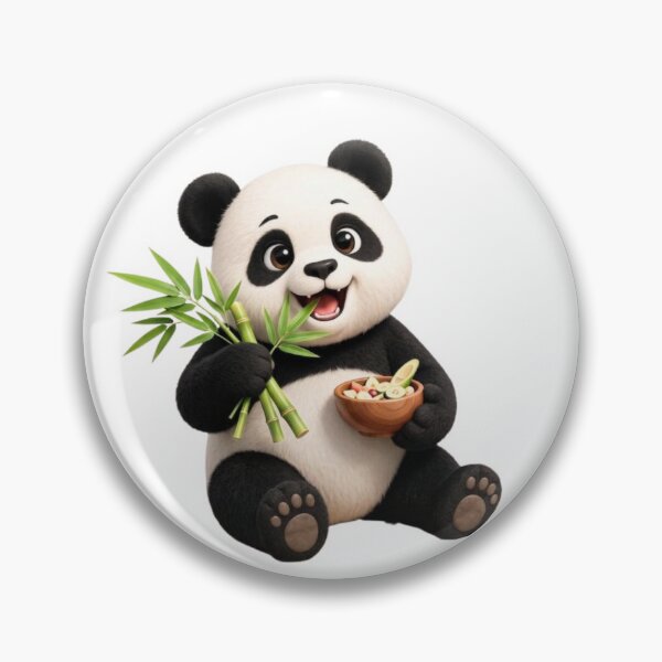 Item preview, Cute Happy Panda Eating Bamboo Sticker designed and sold by EnginerdStudio.
