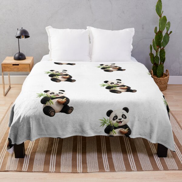 Item preview, Cute Happy Panda Eating Bamboo Sticker designed and sold by EnginerdStudio.