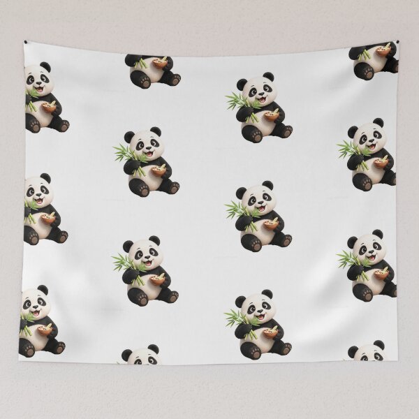 Item preview, Cute Happy Panda Eating Bamboo Sticker designed and sold by EnginerdStudio.