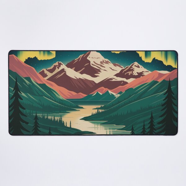 Item preview, Alaska Northern Lights Vintage WPA National Park Travel Poster Print designed and sold by Tamas Das.