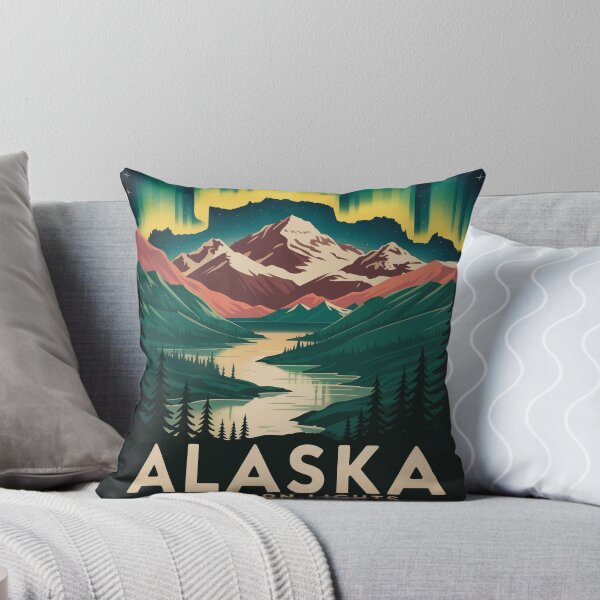 Item preview, Alaska Northern Lights Vintage WPA National Park Travel Poster Print designed and sold by Tamas Das.