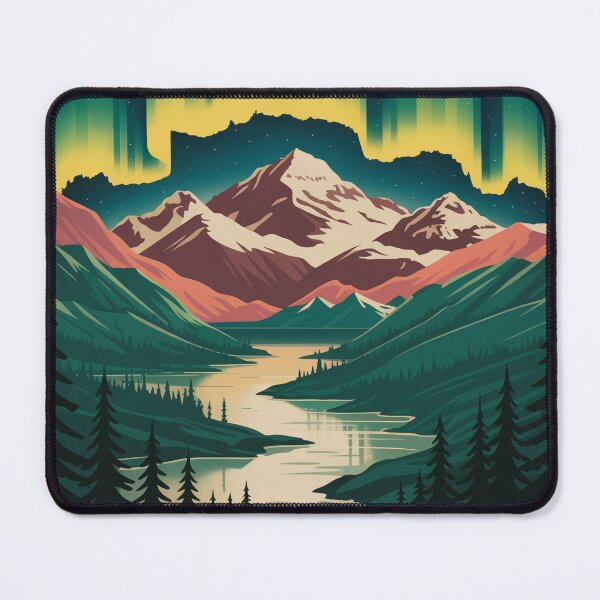 Item preview, Alaska Northern Lights Vintage WPA National Park Travel Poster Print designed and sold by Tamas Das.