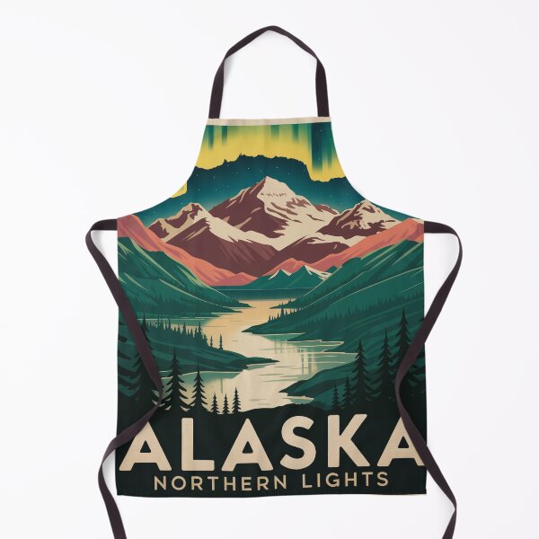 Item preview, Alaska Northern Lights Vintage WPA National Park Travel Poster Print designed and sold by Tamas Das.