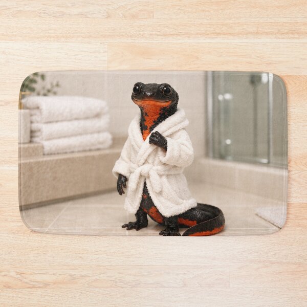 Item preview, Cozy Bathrobe Fire-bellied Newt designed and sold by Sillytoe.