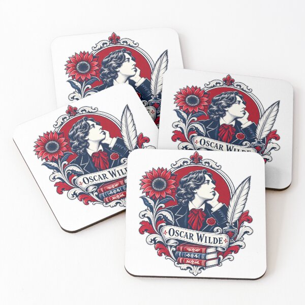 Item preview, Oscar Wilde: Crimson Sunflower Literary Crest designed and sold by Fenay Designs.