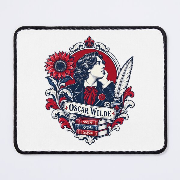 Item preview, Oscar Wilde: Crimson Sunflower Literary Crest designed and sold by Fenay Designs.