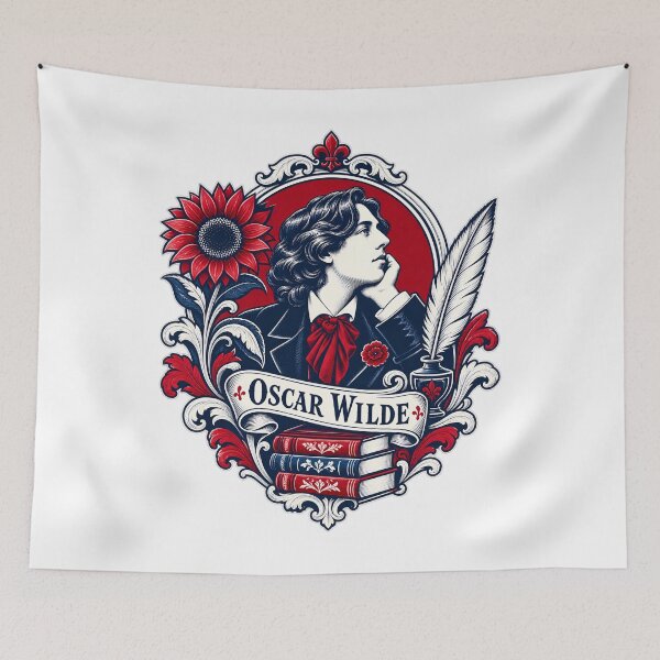Item preview, Oscar Wilde: Crimson Sunflower Literary Crest designed and sold by Fenay Designs.
