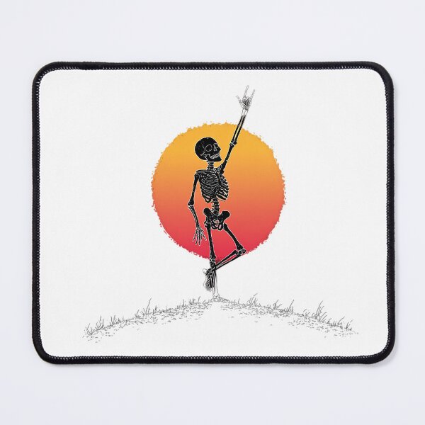 Item preview, Sunset Skeleton Rock Pose – Retro Aesthetic Skeleton Dance Design designed and sold by Alphakenon.