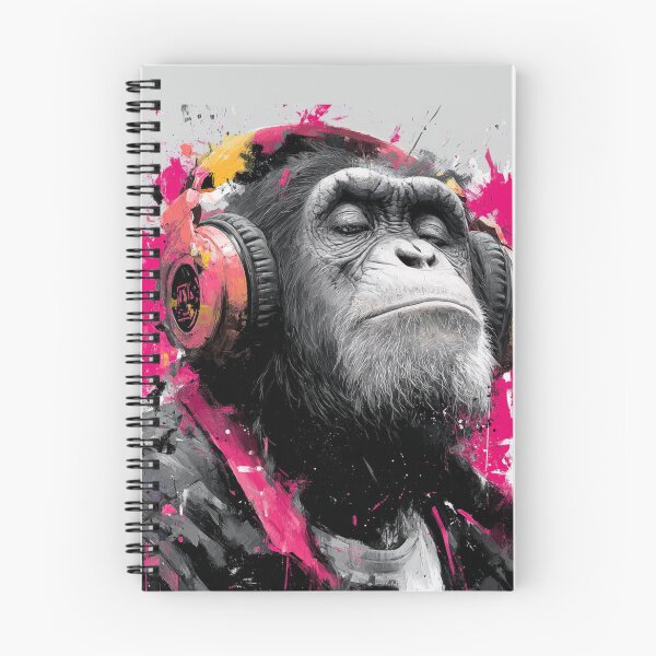Item preview, Cool Dj Monkey Pink Paint Splatter With Headphones Music Wall Art designed and sold by GrinGalore.