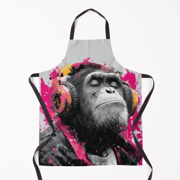 Item preview, Cool Dj Monkey Pink Paint Splatter With Headphones Music Wall Art designed and sold by GrinGalore.