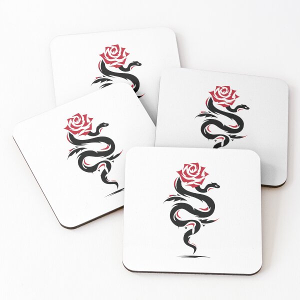 Item preview, Coiled Beauty – Snake and Rose Tattoo Vector Art designed and sold by Alphakenon.